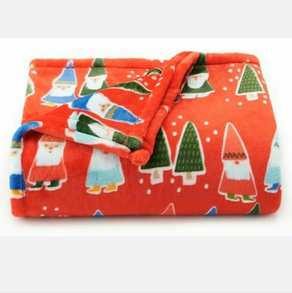 New The Big One Plush Minky Soft Throw Blanket Christmas Gnomes